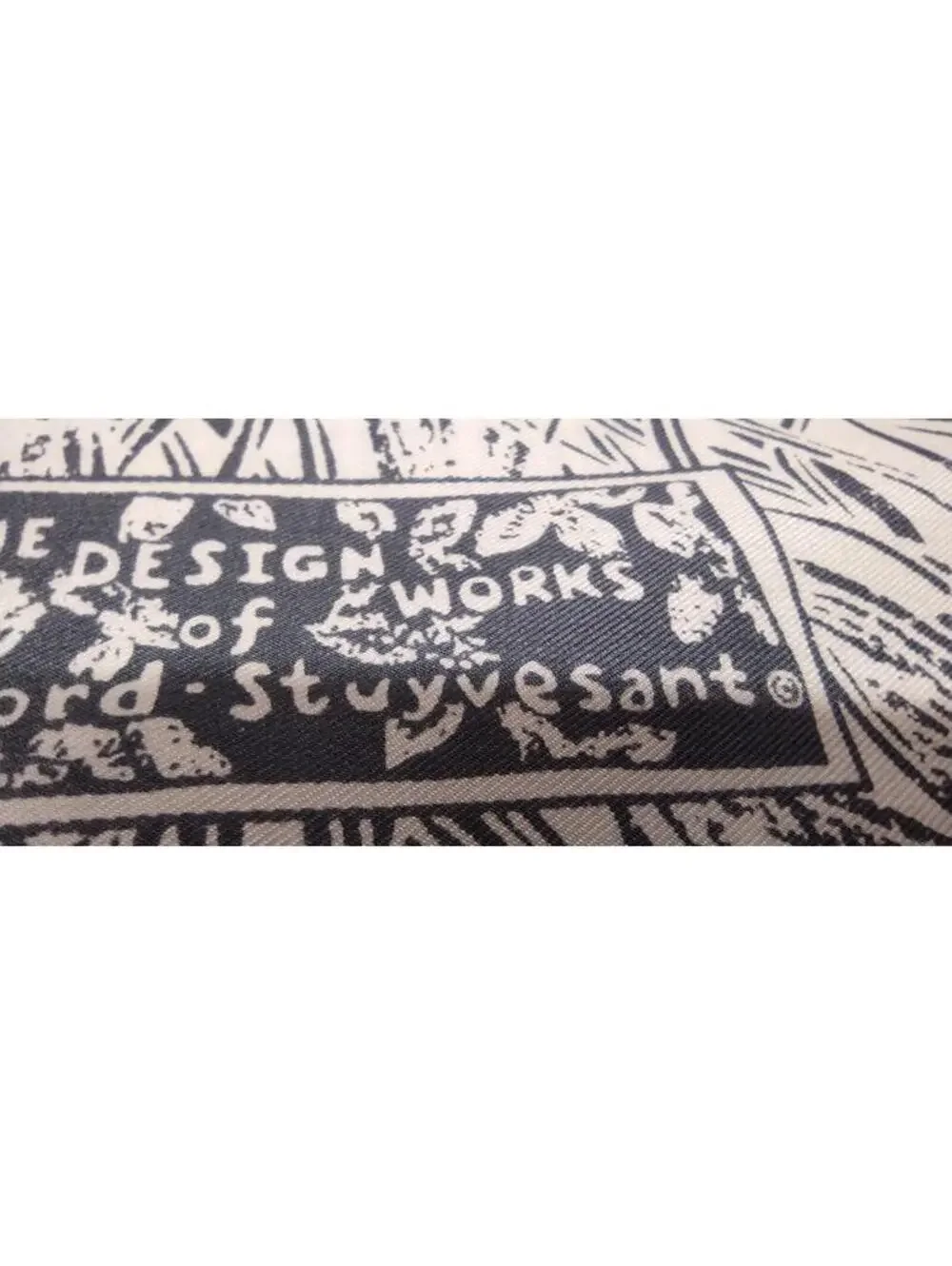 Vintage Scarf Bedford Stuyvesant WHEAT VICTORIAN EDWARDIAN Gray Tan Satin Poly